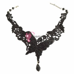 Colier  elegant gotic CG003 Negru cu dantela